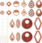 FASHEWELRY 20Pcs Wood Dangle Earrings Making Kit DIY Bohemian Earring Boho Charms Teardrop Rhombus Wooden Earring Blanks with Hooks & Jump Rings f...