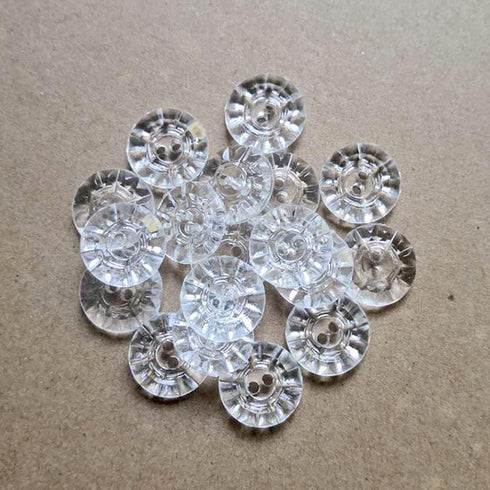 30 PCS Craft New Clear Flower Acrylic Buttons Sewing Craft 2 Holes Button for Clothes Decor (Clear, 15mm)...