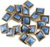 20 pcs Vintage Square Blue Enamel Metal Shank Sewing Buttons for Coats -25mm -1" Diagonal...