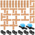 36 Pieces 1/2 Inch Drip Irrigation Fittings, 1/2 Inch Drip Tubing Connectors Includes 10 Couplings 8 Tees 6 Elbows 6 Plugs 4 Crosses 2 Shut Off Va...