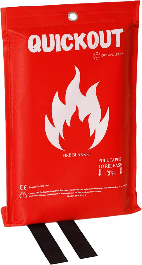 C CRYSTAL LEMON Fire Blanket Kitchen, Fire Blanket Fire Suppression Blanket, Fire Blanket Emergency, Emergency Survival Safety Cover for Kitchen, ...