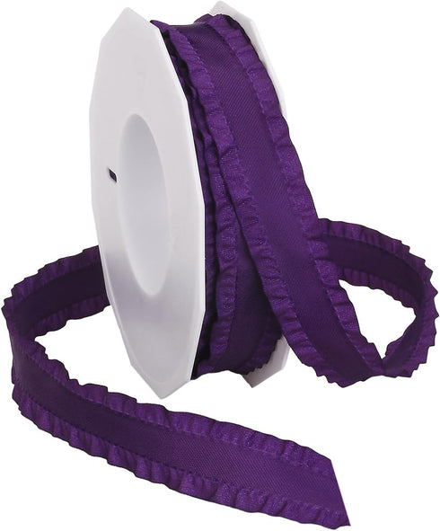 Morex Ribbon Double Ruffle Ribbon, 7/8-Inch by 16.5-Yard, Plum (96505/15-604)...