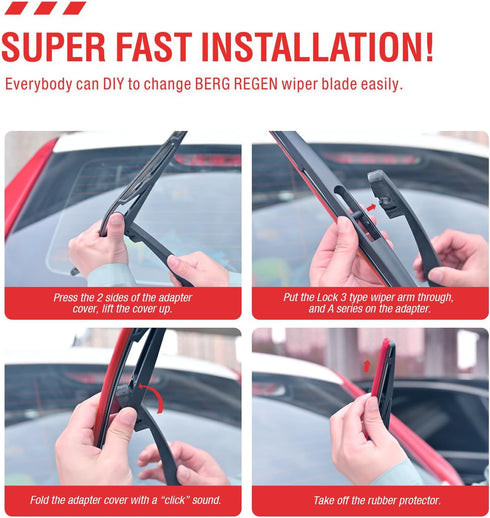 Rear Wiper Blade 10 inch (10-B), Replacement For Honda HR-V HRV 2022-2016/Infiniti QX56 QX80 22-11 /Mitsubishi Outlander Sport 22-11 Eclipse Cross...