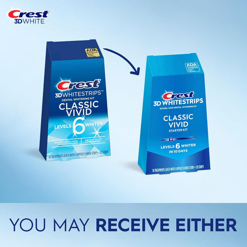 Crest 3D Whitestrips, Classic Vivid, Teeth Whitening Strip Kit, 20 Strips (10 Count Pack)...