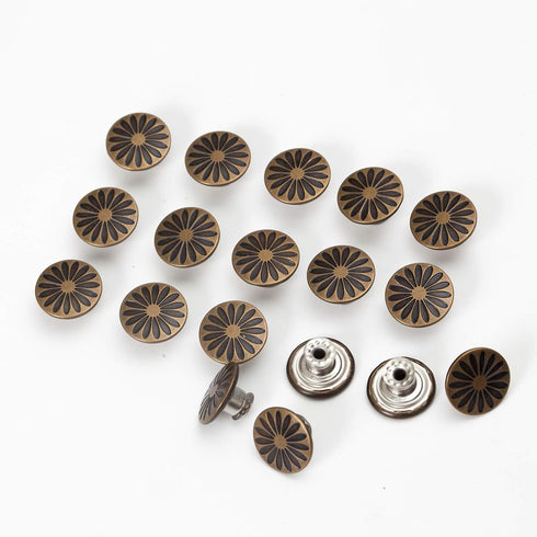 20 Sets 17mm Replacement Jeans Buttons Pants Metal Button Snap Denim Buttons Replacement Kit Suspender No Sew Buttons with Rivets...