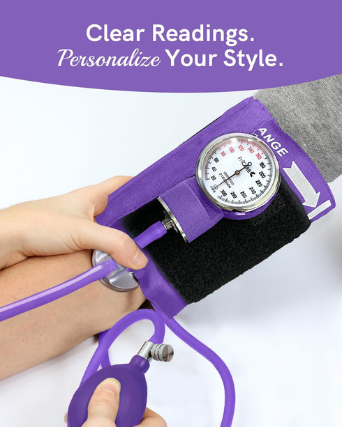 FriCARE Manual Blood Pressure Cuff Kit for Nursing Students - BP Cuff for Home Health Use - Sphygmomanometer for Medical School Essentials - Lifet...