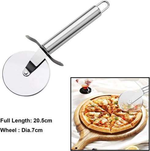 NewlineNY Stainless Steel 5 Pcs Handy Gourmet Pasta and Kitchen Tool Set: Pasta Noodle Multipurpose Tong, Spaghetti Measure Tool, Pizza Roller Whe...