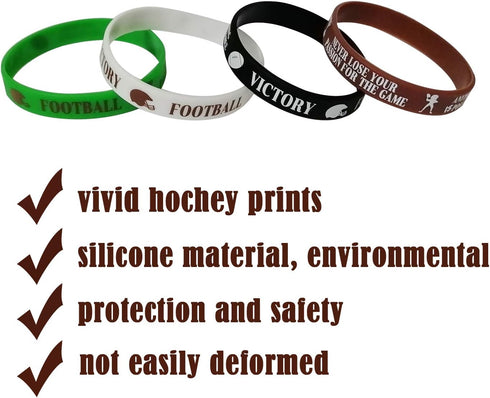 36 PCS Football Motivational Rubber Bracelets - Super Bowl Sports/Football Birthday Party Favors Supplies Decorations Gifts Prize Silicone Wristba...
