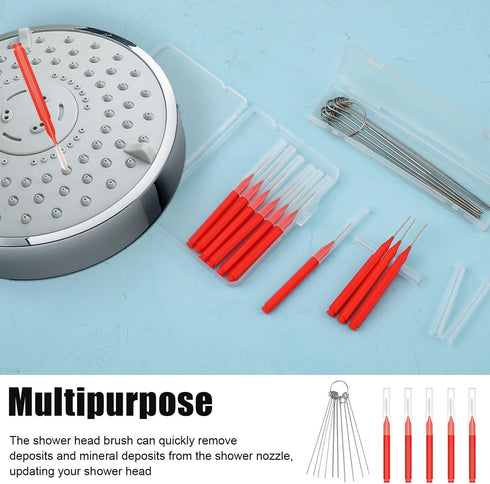 10pcs Shower Head Cleaning Brush with 10pcs Cleaning Pin Picks, Anti-Clogging Mini Crevice Shower Head Bristle Small Hole Cleaner for Nozzle Gap H...