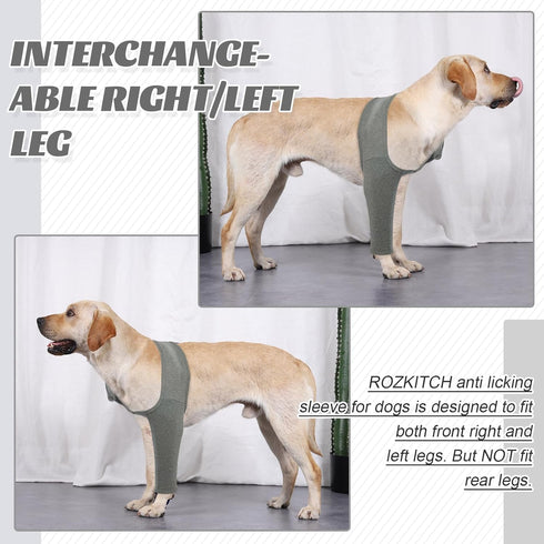 ROZKITCH Dog Surgery Recovery Sleeve Front Right Left Leg, Pet Prevent Licking Wound Elbow Brace Protector, Dog Recovery Suit Cone Collar Alternat...