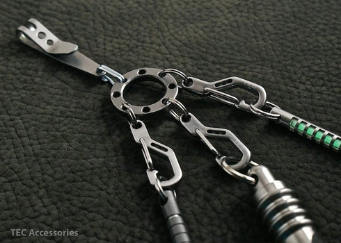UFO -Titanium Keychain Organizer for Everyday Carry Keyring Customization, Key Organizer, Holder, Pocket Key Chain, Keeper, Compact, 8 holes...