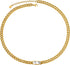Womens 18K Real Gold Plated Dainty Necklace Choker With Mother-of-Pearl Shell, 6mm 316L Stainless Steel Diamond-Cut Curb Cuban Link Chain(6mm,16in...