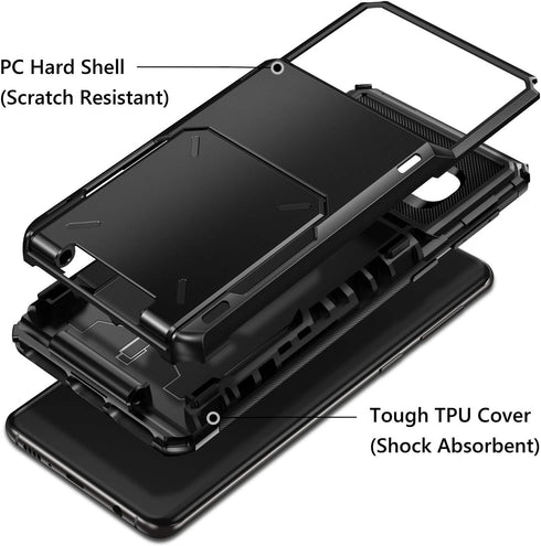 Vofolen for Galaxy S10 Wallet Case with Pocket Credit Card Holder 4 Card Slot Men Women Scratch Resistant Dual Layer Protective Bumper Tough Rubbe...