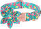 Unique Style Paws Summer Dog Collar with Floral Bow,Flamingo Bow Tie Puppy Collar, Cute Green Dog Bow Collar for Small,Medium,Large Dogs Pets Summ...