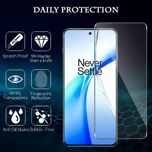 Screen Protector for OnePlus Nord CE4 5G, 9H Hardness Tempered Glass Film, Fingerprint Support, Anti-Scratch, Bubble Free, Case Friendly, HD Clear...