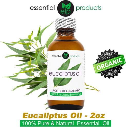 ELP Pure Eucalyptus Essential Oil - Pure and Natural, for Aromatherapy, Massage, Topical & Household Uses - 2 fl oz...