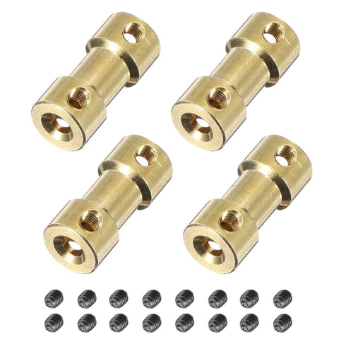 MECCANIXITY 4pcs 2mm to 3mm Brass Shaft Coupling Joint Connector with Screws Flexible Motor Shaft Coupler for RC Model Car Airplane Motor Wheels T...