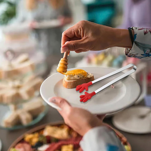 Shindel Small Tongs, 5.1 Inch Mini Tongs for Kids, Cute Kitchen Gadgets for Serving Candy, Appetizers, Snack, Chip, Pickle, Fruit, Ice Cube, Great...