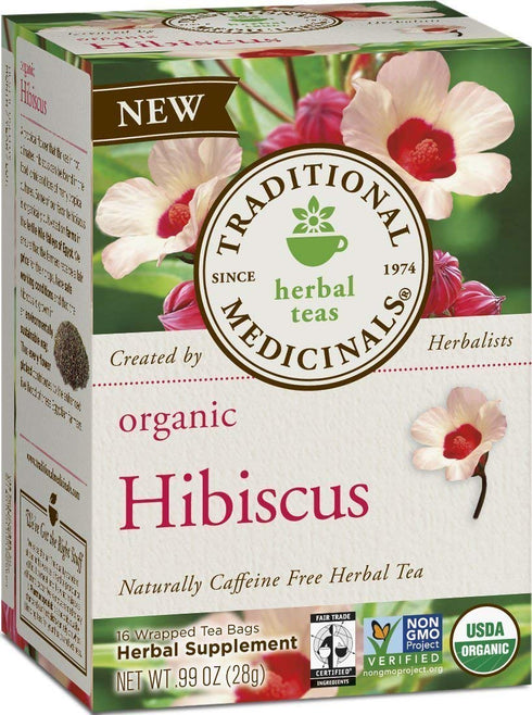 Traditional Medicinals Organic Hibiscus Herbal Tea, Supports Heart Health, (Pack of 2) - 32 Tea Bags Total...