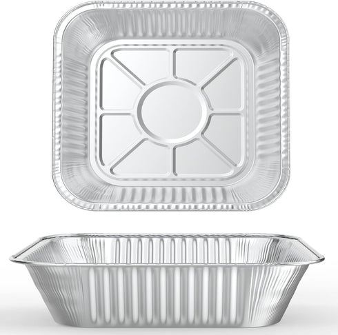 WANBAO 30 Pcs Disposable Aluminum Tin Foil Baking Pans Bakeware Square 8'' X 8'' X 2'' Inch Meal Prep for Catering, Baking Cakes, Breads, Brownies...