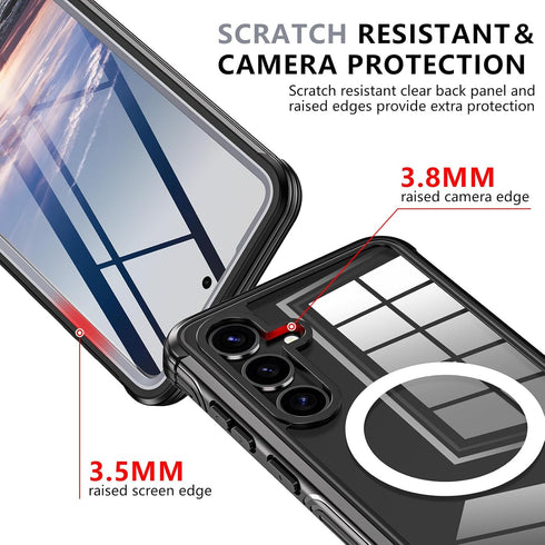 Hekodonk for Galaxy A35 5G/A55 5G Case,Compatible with MagSafe,Built-in 9H Tempered Glass Screen Protector & 2X Camera Lens Protector Full Body Sh...