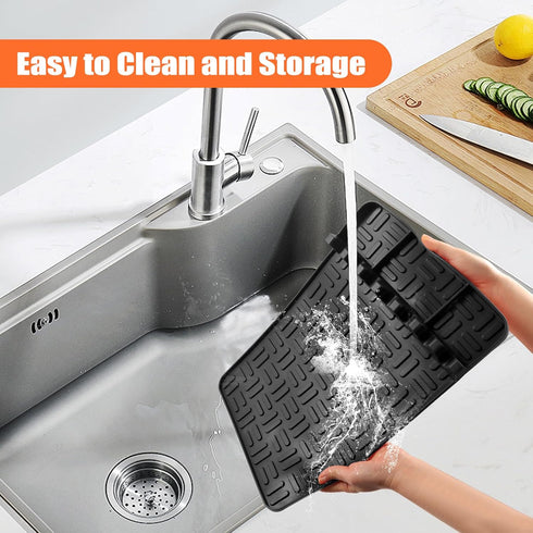 Silicone Griddle Tools Mat for Blackstone, Food Grade Spatula Mat with Drip Pad Grill Utensil Holder Side Shelf Mat for Kitchen, Cooking, Countert...