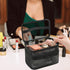 Double Layer Big Makeup Bag Travel Cosmetic Case Makeup Organizer Bag Portable Skin Care Toiletry Bag (beige)...