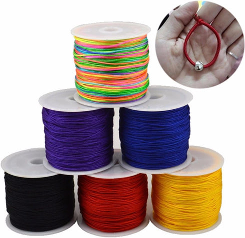 0.8mm Nylon Cord, Thread Chinese Knot Macrame Rattail Bracelet Braided String (Colorful)...