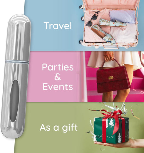 Mini Travel Perfume Bottle Refillable Perfume Atomizer Bottle Set of 3 - Portable Perfume Bottle for Outdoor and Traveling...