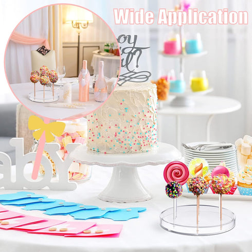 2 Pieces 7 Hole Acrylic White Cake Pop Stand Display Round Lollipop Holder for Rustic Sucker Stand Candy Holders for Wedding, Shower, Birthday Par...