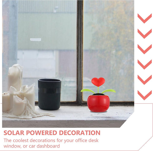 BESPORTBLE 2pcs Solar Dancing Figurines Solar Powered Dancing Flower Heart Swinging Dancer Toy for Car Dashboard Office Desk Decoration...