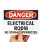 SmartSign - U9-1313-ND_5x7 "Danger - Electrical Room, No Storage Permitted" Label | 5" x 7" Laminated Vinyl Black/Red on White...