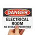 SmartSign - U9-1313-ND_5x7 "Danger - Electrical Room, No Storage Permitted" Label | 5" x 7" Laminated Vinyl Black/Red on White...