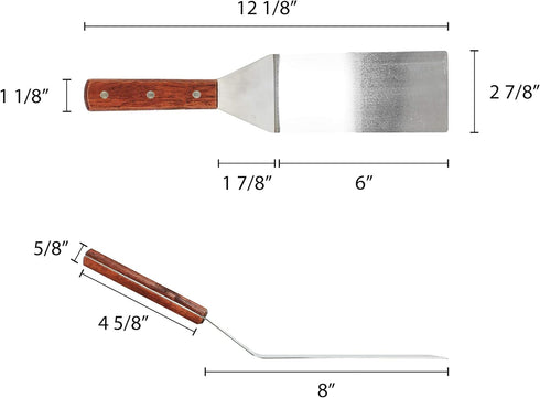 Thunder Group , 7-1/2-Inch Straight Blade Turner, Grill BBQ Steak Spatula, Stainless Steel Turner...