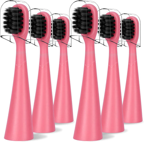 Compatible with Burst Kids Electric Toothbrush Replacement Heads with Dust Cover Caps, for Burst Kids Toothbrush,6 Pack, Light Pink...