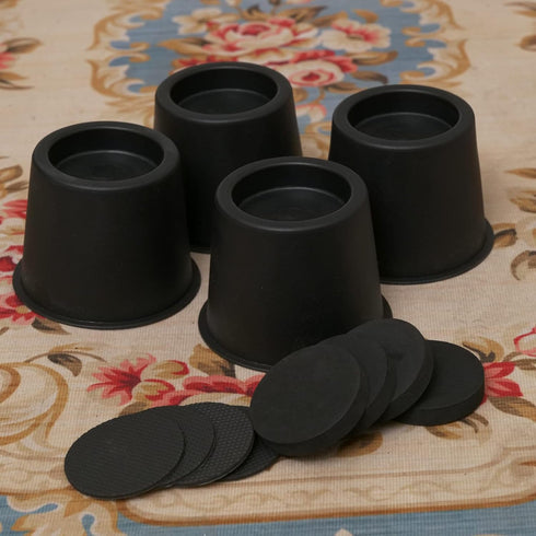 BTSD-home Round Bed Risers 4 inch Heavy Duty Furniture Risers Table Chair Risers Lift up to 10000 Pounds Rise up 3.5 inch Set of 4 Pieces (Black)...