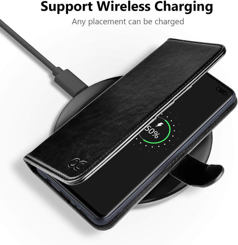 OCASE Compatible with Samsung Galaxy S10 Plus Case - Leather Flip Wallet with Card Slot, Kickstand & TPU Shockproof Interior (Black)...