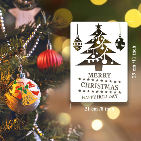 Christmas Stencils Reusable, 15 Pcs A4 Augshy Christmas Stencils for Painting Holiday Stencils for Painting on Wood Sign DIY Crafts Fabric Canvas ...