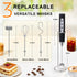 YUSWKO Black Handheld Milk Frother Wand with Stand for Coffee, Rechargeable Electric Whisk with 3 Heads 3 Speeds Drink Mixer Coffee Frother For La...