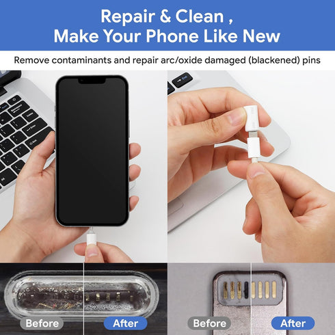12 in 1 iPhone Cleaning Kit, Airpods Cleaning Kit, iPad/Phone Charging Port Cleaner Repair & Restore Tool,Multi Cleaner Tool Kit for USB C Port/Li...