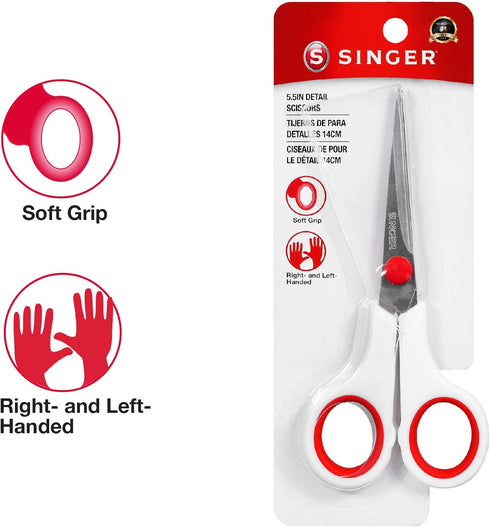 SINGER 00448 5-1/2-Inch Sewing Scissors with Comfort Grip, ,...