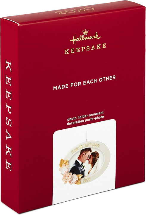 Hallmark Keepsake Christmas Ornament 2020 Year Dated Made For Each Other Wedding Porcelain Photo Frame...