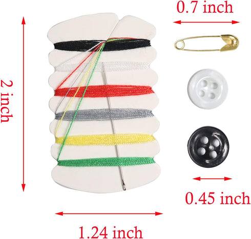 Sowaka 12 Pcs Sewing Kit Small Portable Thread Repair Emergency Kit with Needles Button Threads Safety Pin for Home Hotel Travel Use Accessories S...