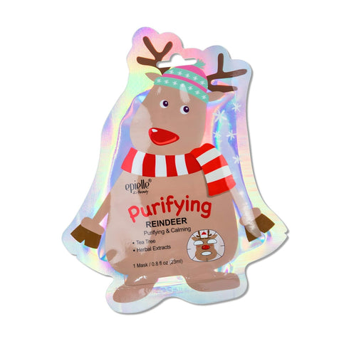 Epielle Christmas Holiday Character Sheet Mask Assortments, Santa, Reindeer, Snowman, Elf, Gingerbread, Penguin| Stocking Stuffers, Christmas Gift...