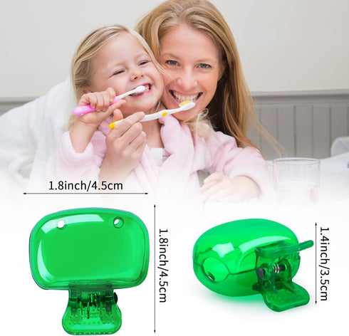 5 Pack Travel Toothbrush Head Covers Cap, Toothbrush Protector Brush Pod Case Protective Plastic Clip for Household Travel, Camping, Bathroom, Sch...