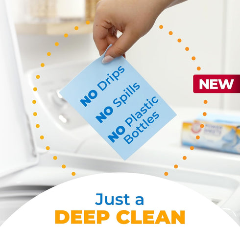 Arm & Hammer Power Sheets Laundry Detergent, Fresh Linen 50ct, up to 100 Small Loads (Packaging may vary)...