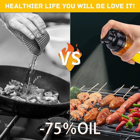 Oil Sprayer for Cooking, 250ml Olive Oil Sprayer Bottle with Brush, Olive Oil Spray Mister, Kitchen Gadgets Accessories for Air Fryer, Canola Oil ...