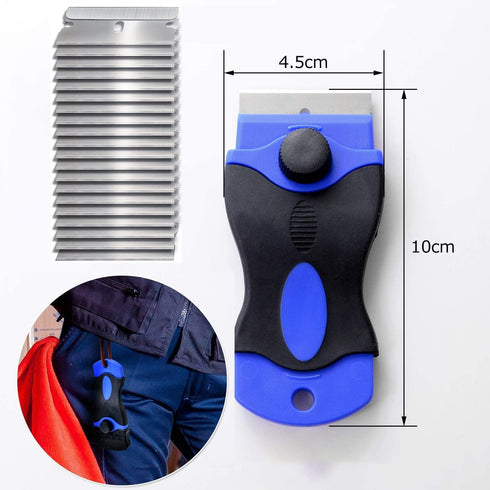 2PACK Razor Blade Scraper Tool with 30Pcs Stainless Steel Blades for Glass Stovetops Cooktop Ceramic Metal Tape Paint Glue Stickers Removal Tool W...