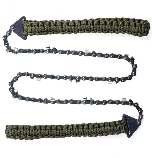 Pocket Chainsaw with Paracord Handle, Folding Chain Hand Saw, Emergency Outdoor Survival Gear for Camping, Hunting, Hiking, Cutting Wood & Tree (A...
