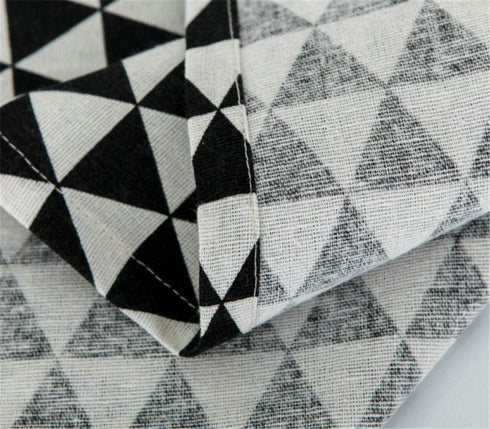 Microwave Oven Cover Dust Oil Proof Cloth with Storage Pockets Cotton Linen Kitchen Toaster Appliance Protector (Black triangle)...